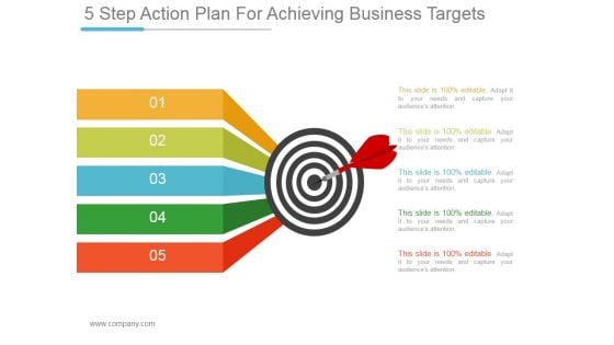 5 Step Action Plan For Achieving Business Targets Ppt PowerPoint Presentation Microsoft