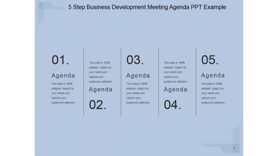 5 Step Business Development Meeting Agenda Ppt PowerPoint Presentation Infographic Template 5 Step Business Development Meeting Agenda Ppt PowerPoint Presentation Infographic Template