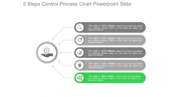 5 Steps Control Process Chart Powerpoint Slide