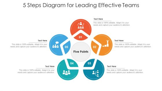 5 Steps Diagram For Leading Effective Teams Ppt PowerPoint Presentation Gallery Influencers PDF