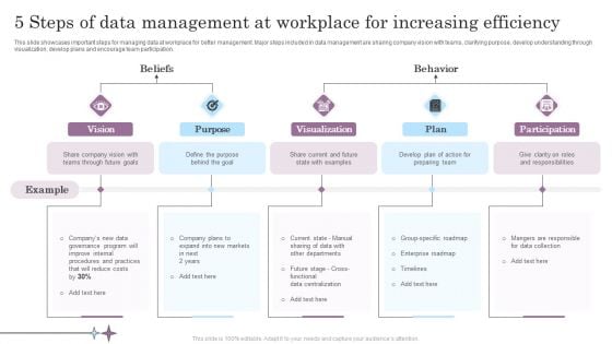 5 Steps Of Data Management At Workplace For Increasing Efficiency Inspiration PDF