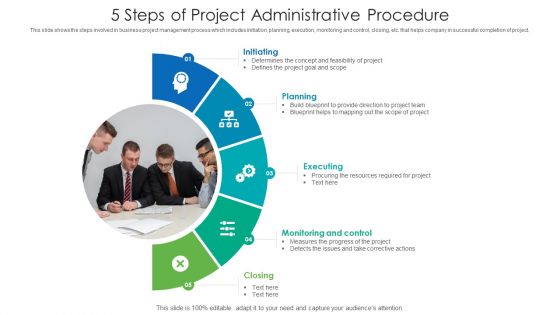 5 Steps Of Project Administrative Procedure Introduction PDF