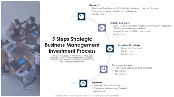 5 Steps Strategic Business Management Investment Process Themes PDF