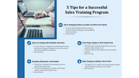 5 Tips For A Successful Sales Training Program Ppt PowerPoint Presentation Infographics Graphic Images PDF 5 Tips For A Successful Sales Training Program Ppt PowerPoint Presentation Infographics Graphic Images PDF