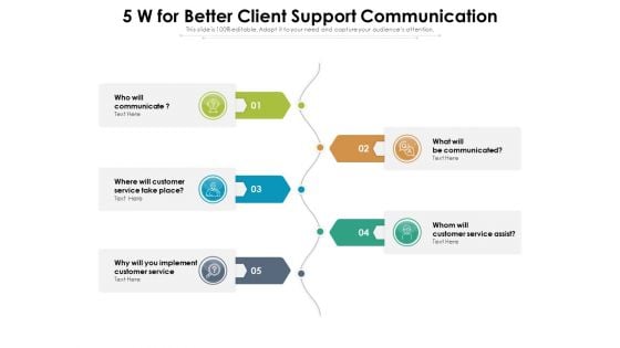 5 W For Better Client Support Communication Ppt PowerPoint Presentation Gallery Objects PDF