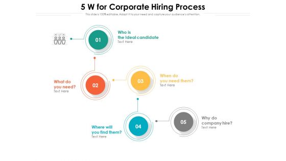 5 W For Corporate Hiring Process Ppt PowerPoint Presentation Gallery Structure PDF