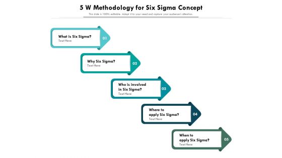 5 W Methodology For Six Sigma Concept Ppt PowerPoint Presentation Gallery Pictures PDF