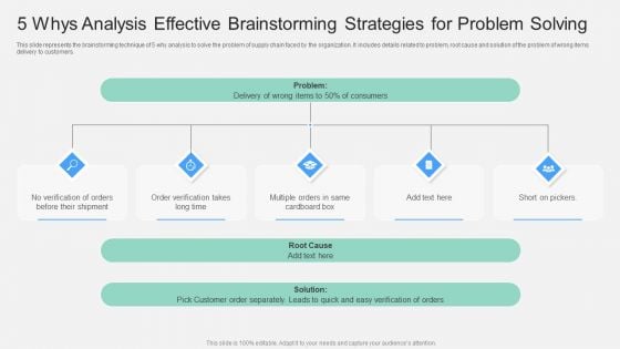 5 Whys Analysis Effective Brainstorming Strategies For Problem Solving Mockup PDF 5 Whys Analysis Effective Brainstorming Strategies For Problem Solving Mockup PDF