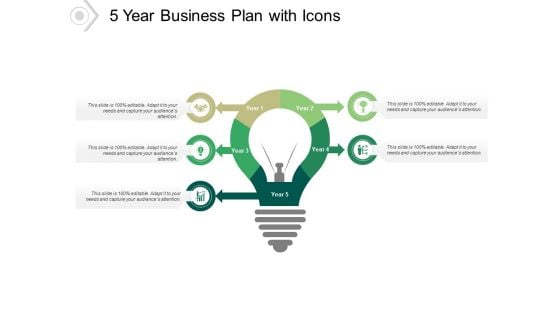 5 Year Business Plan With Icons Ppt PowerPoint Presentation Infographic Template Influencers