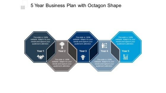 5 Year Business Plan With Octagon Shape Ppt PowerPoint Presentation Show Inspiration
