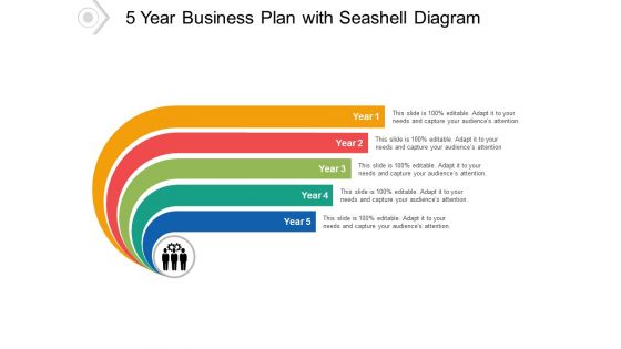 5 Year Business Plan With Seashell Diagram Ppt PowerPoint Presentation Pictures Template