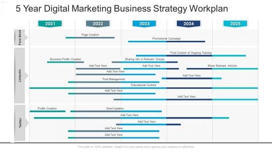 5 Year Digital Marketing Business Strategy Workplan Introduction