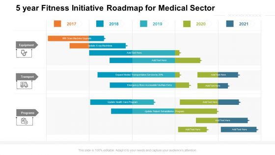 5 Year Fitness Initiative Roadmap For Medical Sector Sample