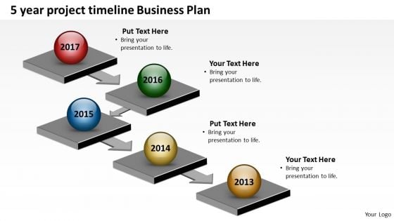5 Year Project Timeline Business Plan PowerPoint Templates Ppt Slides Graphics