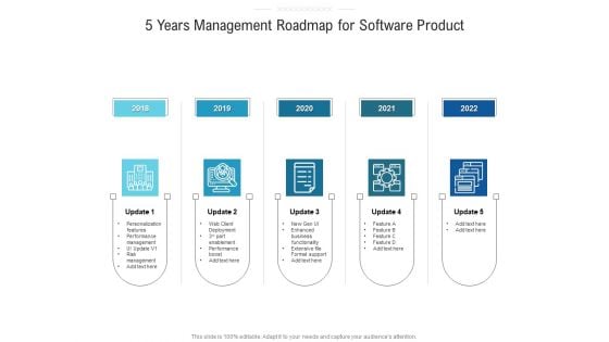 5 Years Management Roadmap For Software Product Graphics