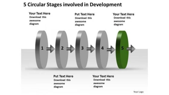 5 Circular Stages Involved Development Ppt New Product Flow Chart PowerPoint Slides