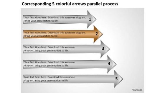 5 Colorful Arrows Parallel Process Business Planning Software PowerPoint Slides