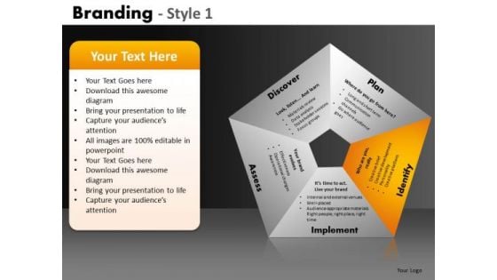 5 Components Pentagon Process Diagram Editable PowerPoint Slides