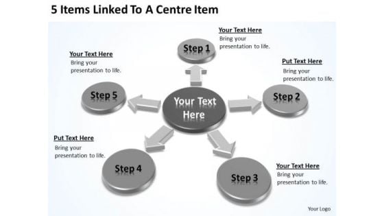 5 Items Linked To A Centre Business Plan Creation PowerPoint Templates