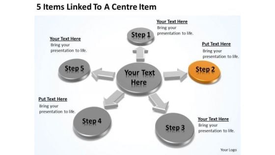 5 Items Linked To A Centre Business Plans Examples Free PowerPoint Templates 5 Items Linked To A Centre Business Plans Examples Free PowerPoint Templates