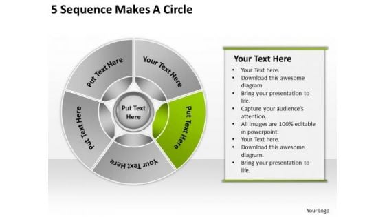 5 Sequence Makes Circle Business Ideas PowerPoint Slides