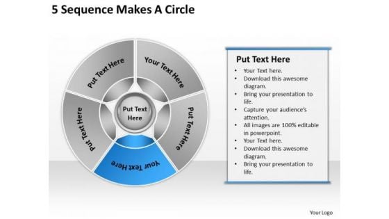 5 Sequence Makes Circle Business Plan PowerPoint Templates