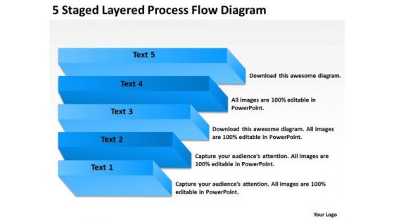 5 Staged Layered Process Flow Diagram Business Plan Project PowerPoint Slides