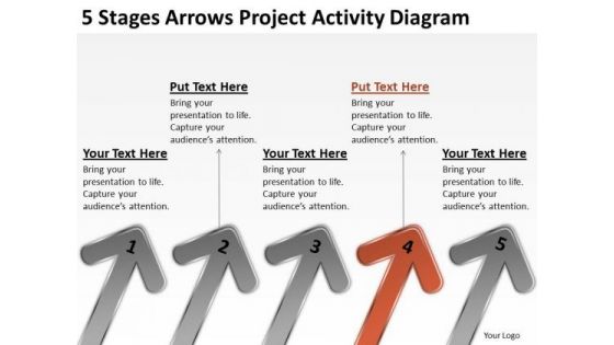 5 Stages Arrows Project Activity Diagram Business Planning Templates PowerPoint