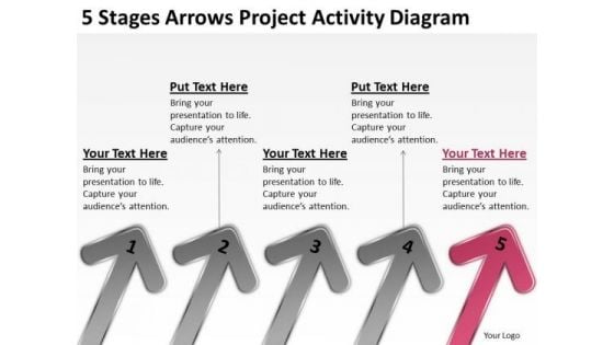 5 Stages Arrows Project Activity Diagram Ppt Franchise Business Plan PowerPoint Slides