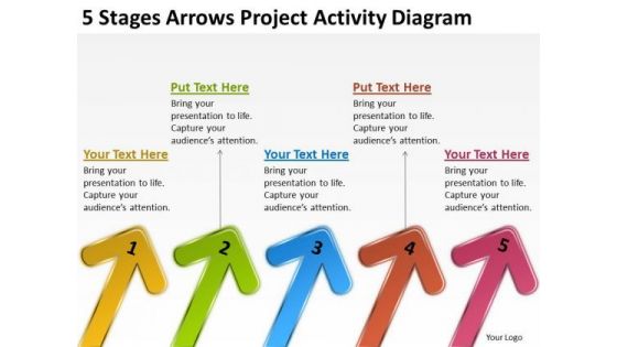 5 Stages Arrows Project Activity Diagram Small Business Plan Templates PowerPoint