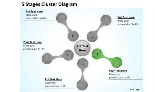 5 Stages Cluster Diagram Business Plan PowerPoint Templates