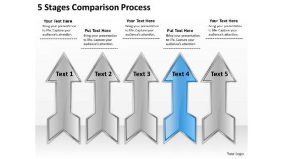 5 Stages Comparison Process Business Plan Maker PowerPoint Slides