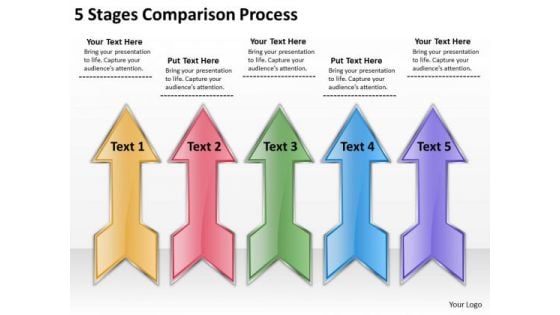 5 Stages Comparison Process Easy Business Plan PowerPoint Slides