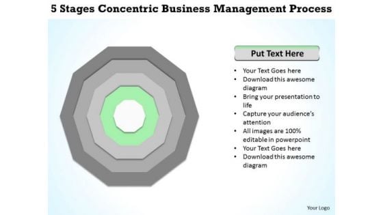 5 Stages Concentric Business Management Process Plan Form PowerPoint Slides