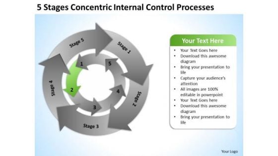 5 Stages Concentric Internal Control Processes Business Plan Sample PowerPoint Slides