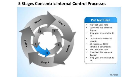 5 Stages Concentric Internal Control Processes Realtor Business Plan PowerPoint Templates