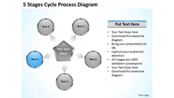 5 Stages Cycle Process Diagram Ppt Business Plan Steps PowerPoint Templates