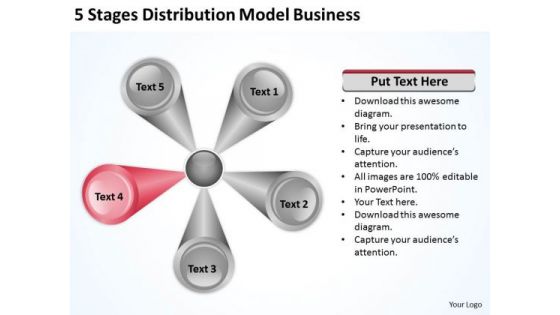 5 Stages Distribution Model Business Plan PowerPoint Slides