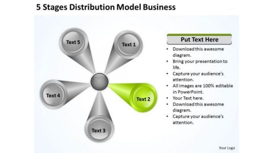 5 Stages Distribution Model Business Plan PowerPoint Templates