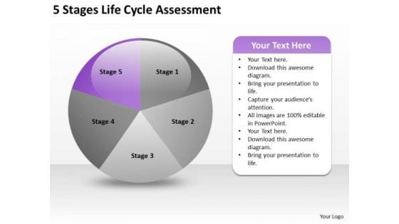 5 Stages Life Cycle Assesment Business Plan PowerPoint Slides