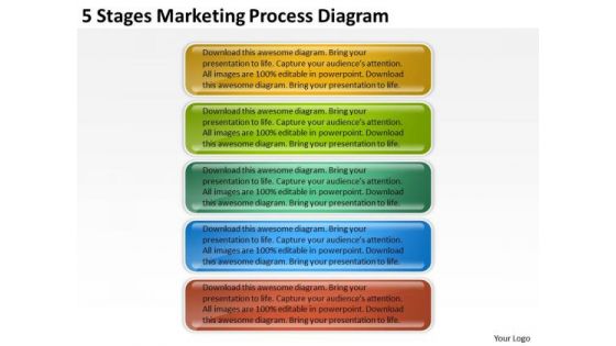 5 Stages Marketing Process Diagram Online Business Plan Creator PowerPoint Slides