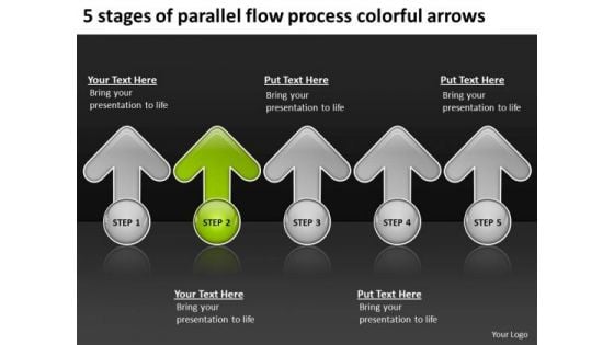 5 Stages Of Parallel Flow Process Colorful Arrows Ppt Business Plan Form PowerPoint Templates