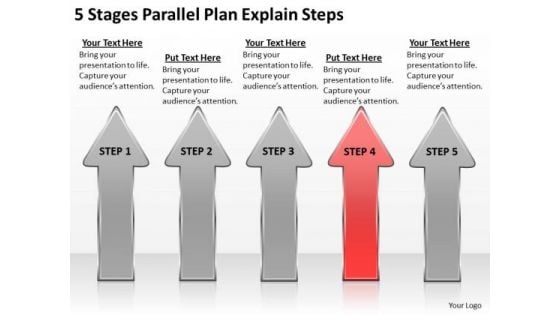 5 Stages Parallel Plan Explain Steps Business Software Download PowerPoint Slides