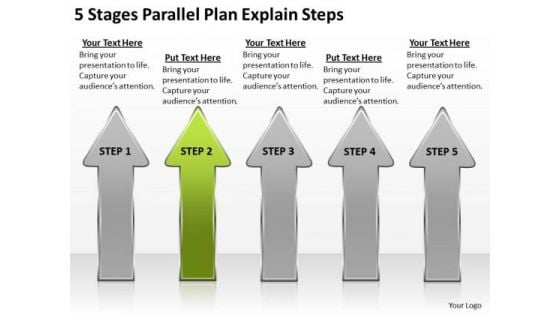 5 Stages Parallel Plan Explain Steps Writing Business PowerPoint Templates