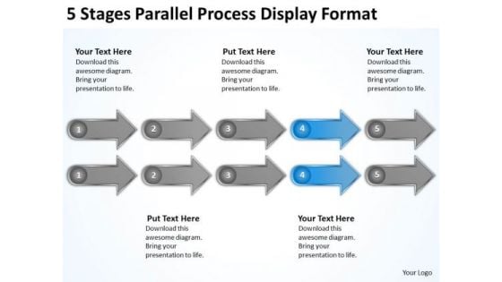 5 Stages Parallel Process Display Format Business Plan Formats PowerPoint Slides