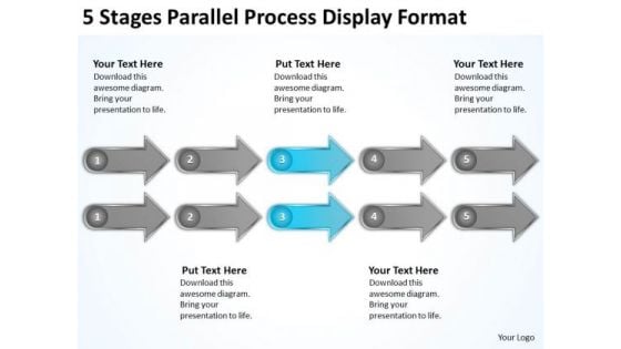 5 Stages Parallel Process Display Format Sample Of Small Business Plan PowerPoint Templates