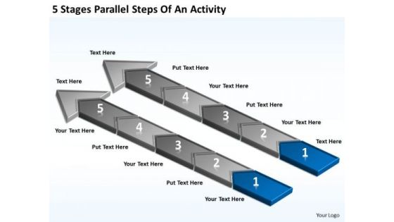 5 Stages Parallel Steps Of An Activity Business Plan PowerPoint Templates