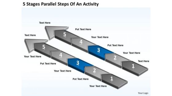 5 Stages Parallel Steps Of An Activity Business Plan Template Download PowerPoint Templates