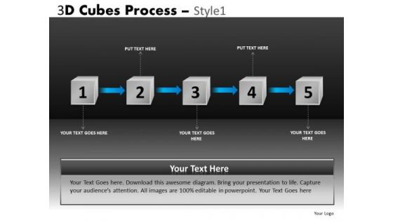 5 Stages Process Flow Chart Diagrams Powerpooint Templates