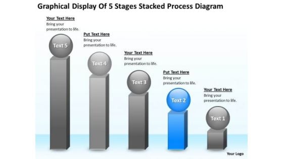 5 Stages Stacked Process Diagram Ppt Write Business Plan Template Free PowerPoint Slides